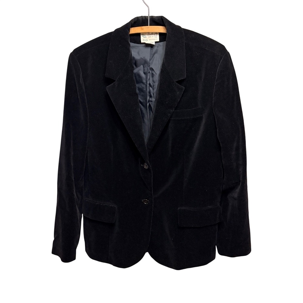 VTG 60s/70s Butterfly Prestige Velvet Blazer Jacket Women's‎ Sz L Dark Academia